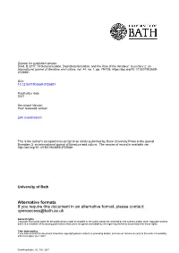 Alternative Formats If You Require This Document in an Alternative Format, Please Contact: Openaccess@Bath.Ac.Uk