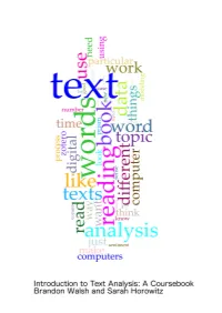 Introduction to Text Analysis: a Coursebook
