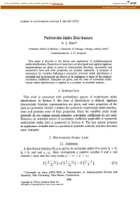 Multivariate Stable Distributions