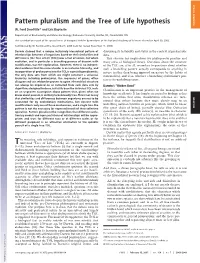 Pattern Pluralism and the Tree of Life Hypothesis INAUGURAL ARTICLE W
