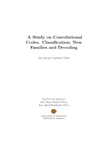 A Study on Convolutional Codes. Classification, New Families And