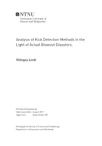 Analysis of Kick Detection Methods in the Light of Actual Blowout Disasters