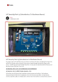 Iot Security-Part 13 (Introduction to Hardware Recon)