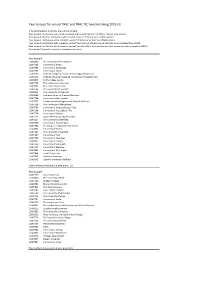 Peer Groups for Annual TRAC and TRAC Fec Benchmarking 2019-20