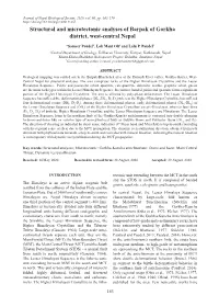 Structural and Microtectonic Analyses of Barpak of Gorkha District, West-Central Nepal