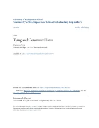 Tying and Consumer Harm Daniel A