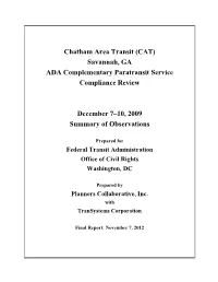Chatham Area Transit ADA Complementary Paratransit Service