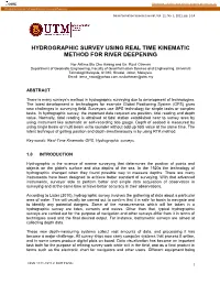 Hydrographic Survey Using Real Time Kinematic Method for River Deepening
