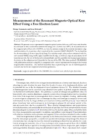 Measurement of the Resonant Magneto-Optical Kerr Effect Using a Free Electron Laser