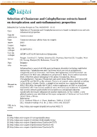 Selection of Clusiaceae and Calophyllaceae Extracts Based on Dereplication and Anti-Inflammatory Properties