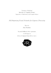 Self-Organizing Neural Networks for Sequence Processing
