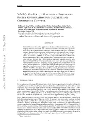 V-MPO: On-Policy Maximum a Posteriori Policy Optimization For