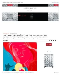 A Composer's Début, at the Philharmonic