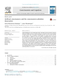 Artificial Consciousness and the Consciousness-Attention Dissociation