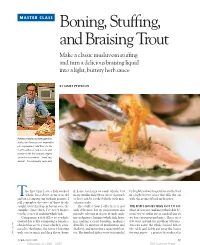 Boning, Stuffing, and Braising Trout
