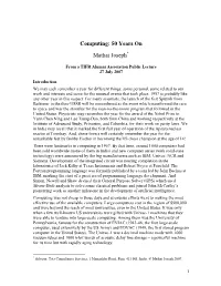 Computing: 50 Years On