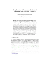 Deep Learning of Neuromuscular Control for Biomechanical Human Animation