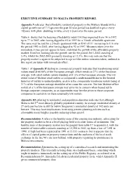 EXECUTIVE SUMMARY to MALTA PROPERTY REPORT. Appendix I