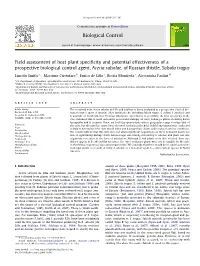 Field Assessment of Host Plant Specificity And