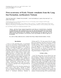 First Occurrence of Early Triassic Conodonts from the Lang Son Formation, Northeastern Vietnam