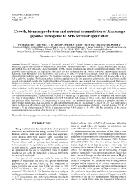 Growth, Biomass Production and Nutrient Accumulation of Macaranga Gigantea in Response to NPK Fertilizer Application