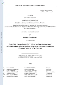 Kinetic and Thermodynamic Studies of Reactional System (XIOH) by High Temperature Mass Spectrometry