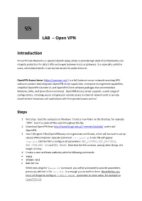 LAB – Open VPN Introduction