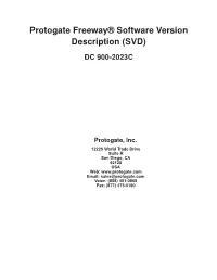 Protogate Freeway® Software Version Description (SVD)