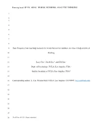 Running Head: SF VS. ARIAL: WORDS, NUMBERS, ANALYTIC THINKING