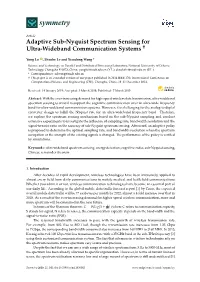 Adaptive Sub-Nyquist Spectrum Sensing for Ultra-Wideband Communication Systems †