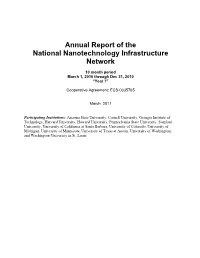 Annual Report of the National Nanotechnology Infrastructure Network