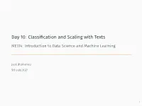 Classification and Scaling with Texts