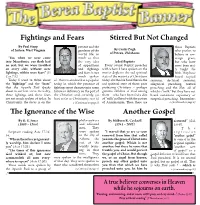 Fightings and Fears the Ignorance of the Wise Another Gospel Stirred But