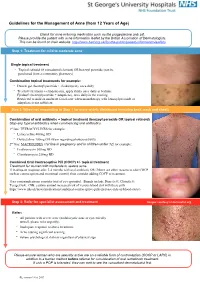 Guidelines for the Management of Acne (From 12 Years of Age)