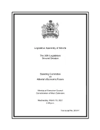 Legislative Assembly of Alberta the 30Th Legislature Second Session