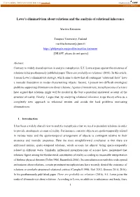 Lowe's Eliminativism About Relations and the Analysis Of