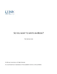 So You Want to Write an Ibook?