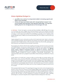 Alstom Digitalises Stuttgart 21