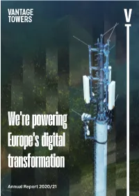 Annual Report 2020/21 Key Data Vantage Towers