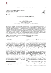 Design of Suction Foundations