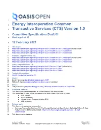 Energy Interoperation Common Transactive Services (CTS) Version 1.0