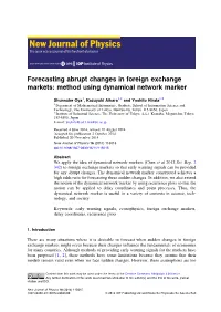Forecasting Abrupt Changes in Foreign Exchange Markets: Method Using Dynamical Network Marker