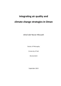Integrating Air Quality and Climate Change Strategies in Oman