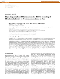 PBPK) Modeling of Metabolic Pathways of Bromochloromethane in Rats