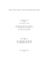 Pricing, Price Stability, and Post Keynesian Price Theory