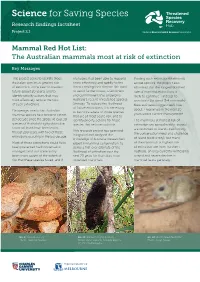 Science for Saving Species Research Findings Factsheet Project 2.1