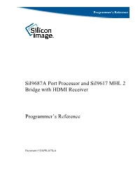 Sii9687a Port Processor and Sii9617 MHL 2 Bridge with HDMI Receiver