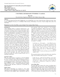 A Brief History and Monuments of Fatehabad: an Analysis