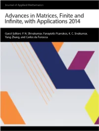 Advances in Matrices, Finite And