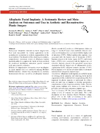 Alloplastic Facial Implants: a Systematic Review and Meta- Analysis on Outcomes and Uses in Aesthetic and Reconstructive Plastic Surgery